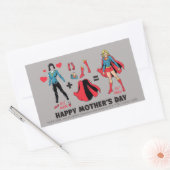 スーパーガール |母=私のヒーロー 長方形シール (封筒)