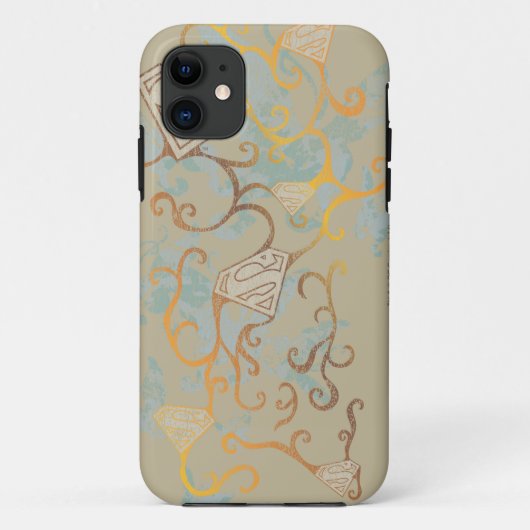 スーパーガール・金ゴールド・アンド・ブラウン Case-Mate iPhoneケース (裏面)