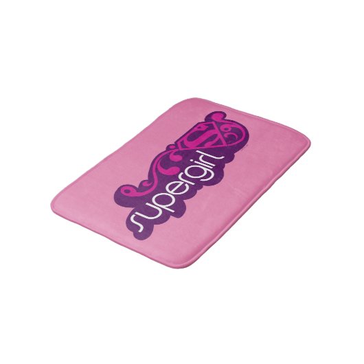 スーパーガールGroovy名とSシールド バスマット (アングル)