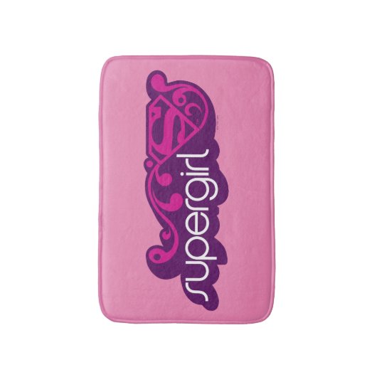 スーパーガールGroovy名とSシールド バスマット (正面縦)