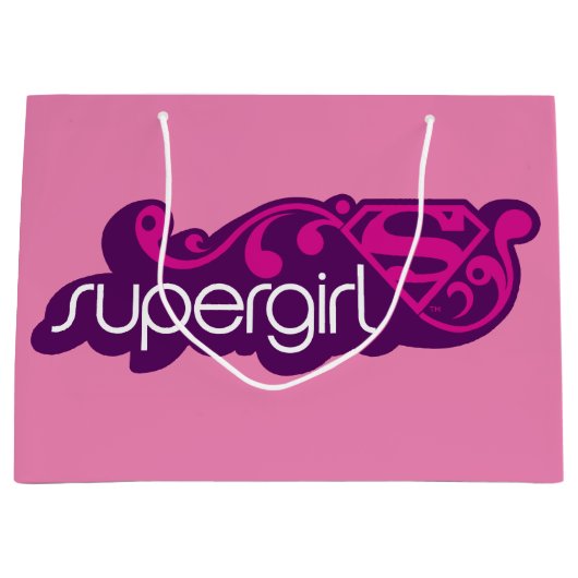 スーパーガールGroovy名とSシールド ラージペーパーバッグ (正面)