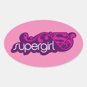 スーパーガールGroovy名とSシールド 楕円形シール