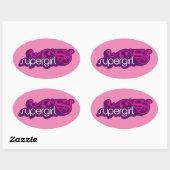 スーパーガールGroovy名とSシールド 楕円形シール (シート)