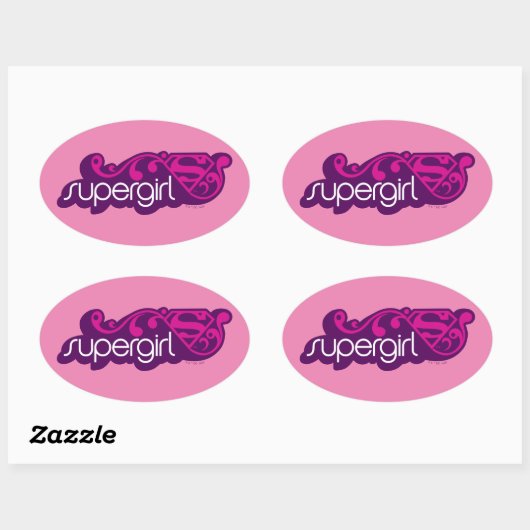 スーパーガールGroovy名とSシールド 楕円形シール (シート)