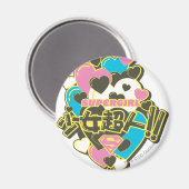 スーパーガールJポップ・アートの-4 マグネット (正面/裏面)