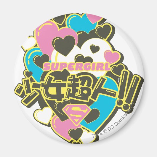 スーパーガールJポップ・アートの-4 マグネット (正面)