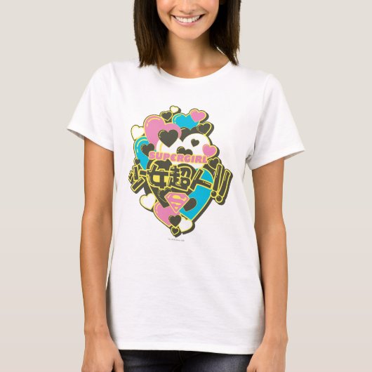 スーパーガールJポップ・アートの-4 Tシャツ (正面)