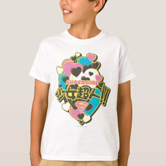 スーパーガールJポップ・アートの-4 Tシャツ (正面)