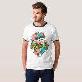 スーパーガールJポップ・アートの-4 Tシャツ (正面フル)