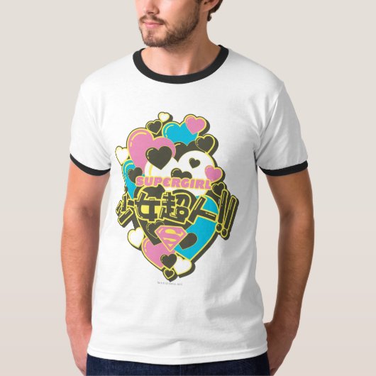 スーパーガールJポップ・アートの-4 Tシャツ (正面)