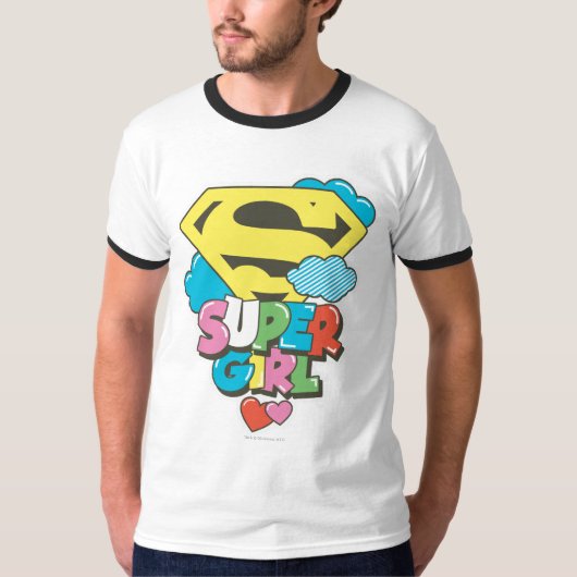 スーパーガールJポップ・アートの-5 Tシャツ (正面)