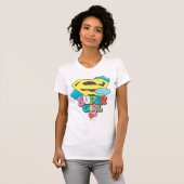 スーパーガールJポップ・アートの-5 Tシャツ (正面フル)