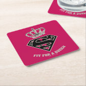 スーパーガールSシールド「クイーンにフィット」 スクエアペーパーコースター (アングル)