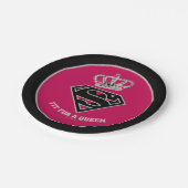 スーパーガールSシールド「クイーンにフィット」 ペーパープレート (アングル)