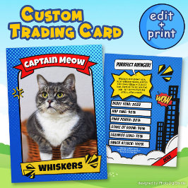 スーパーキャット コミック トレーディング カード 楽しい オーダーメイド 猫 ギフト