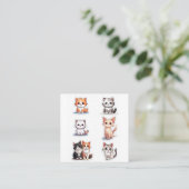 スーパーキュートちび子猫ステッカーコレクション - パック スクエア名刺 (スタンド正面)