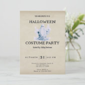 スーパーキュートでクリーピーなゴースト ビンテージ ハロウィン 招待状 (スタンド正面)