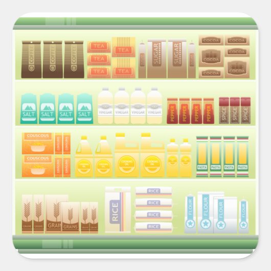 スーパーシェルフコーヒー茶粒 スクエアシール (正面)