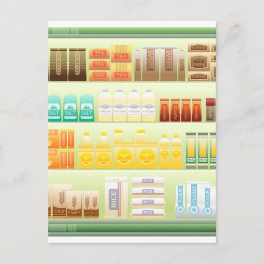 スーパーシェルフコーヒー茶粒 ポストカード (正面)