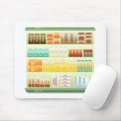 スーパーシェルフコーヒー茶粒 マウスパッド (マウス)