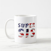 スーパーシスとアメリカ国旗 コーヒーマグカップ (左)