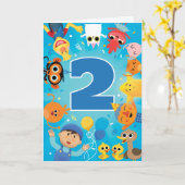 スーパーシンプルキャラクターのカラフルな誕生日カード カード (黄色い花)