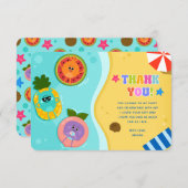 スーパーシンプルバンブルナムズサマー誕生日 サンキューカード (正面/裏面)