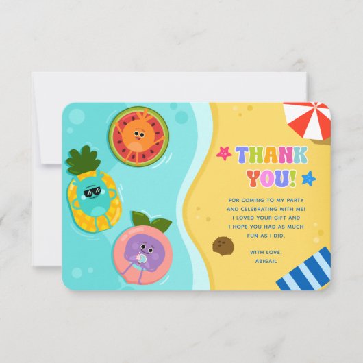 スーパーシンプルバンブルナムズサマー誕生日 サンキューカード (正面)