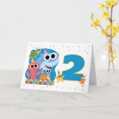 スーパーシンプル | フィニー・ザ・シャークのコンフェッティ誕生日 カード (黄色い花)