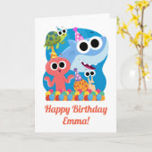 スーパーシンプル | フィニー・ザ・シャークのコンフェッティ誕生日 カード (黄色い花)