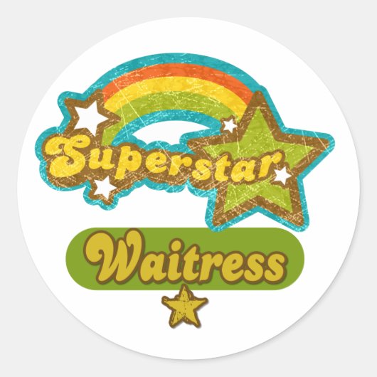 スーパースターのウェイトレス ラウンドシール (正面)