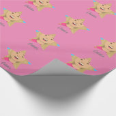 スーパースターの形状パターンクリスマスをアップロード ラッピングペーパー (角)