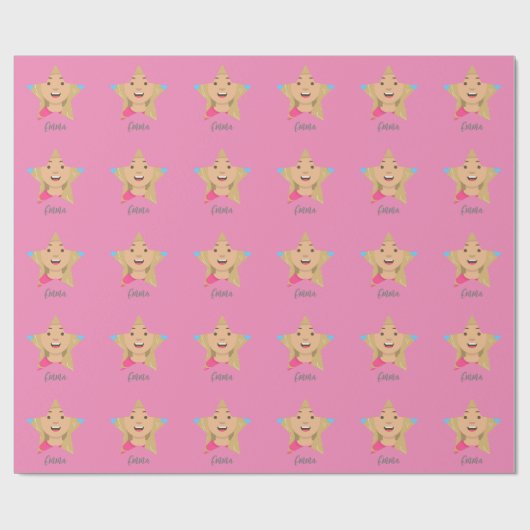 スーパースターの形状パターンクリスマスをアップロード ラッピングペーパー (フラット)