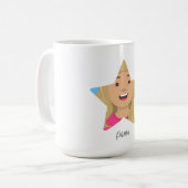 スーパースターの星形をアップロード コーヒーマグカップ (正面左)