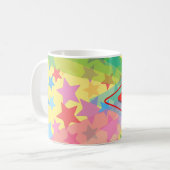 スーパースターの虹のカラフルでカスタムなギフトのマグ コーヒーマグカップ (正面左)