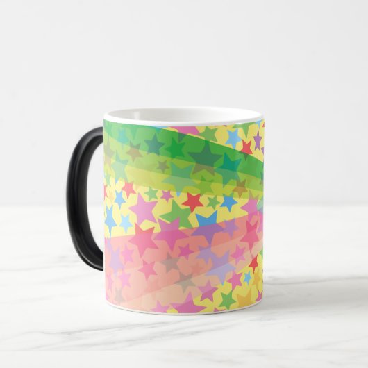 スーパースターの虹のカラフルでカスタムなギフトのマグ モーフィングマグカップ (正面左)