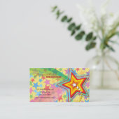 スーパースターの虹のカラフルでカスタムなプロフィールカード/ 名刺 (スタンド正面)