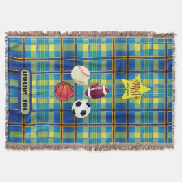 スーパースターイエローブループレイド スローブランケット