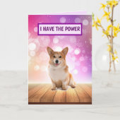 スーパースターコーギが元気 カード (黄色い花)