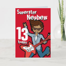 スーパースターソン11歳の誕生日グレーのボーイカード カード