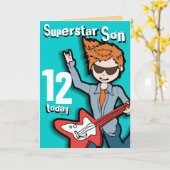 スーパースターソン12thバースデーアクアボーイカード カード (黄色い花)