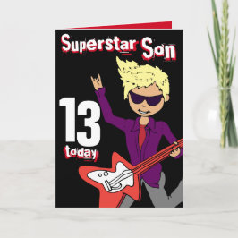 スーパースターソン13th誕生日レッドブロンドのヘアカード カード