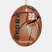 スーパースターバスケットボールのパーソナライズ セラミックオーナメント (右)