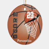 スーパースターバスケットボールのパーソナライズ セラミックオーナメント (左)