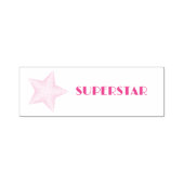 スーパースターピンク水玉模様星 セルフインキングスタンプ (デザイン)