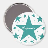 スーパースターマグネット、ティール(緑がかった色) マグネット (正面/裏面)