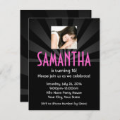 スーパースターライトフォトバースデーパーティ招待状 招待状 (正面/裏面)