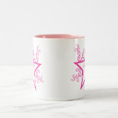 スーパースター渦巻きマグカップ、明るいピンク ツートーンマグカップ (中央)