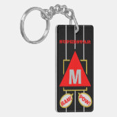 スーパースター漫画モノグラムブラックレッド キーホルダー (正面左)
