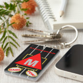 スーパースター漫画モノグラムブラックレッド キーホルダー (正面右)